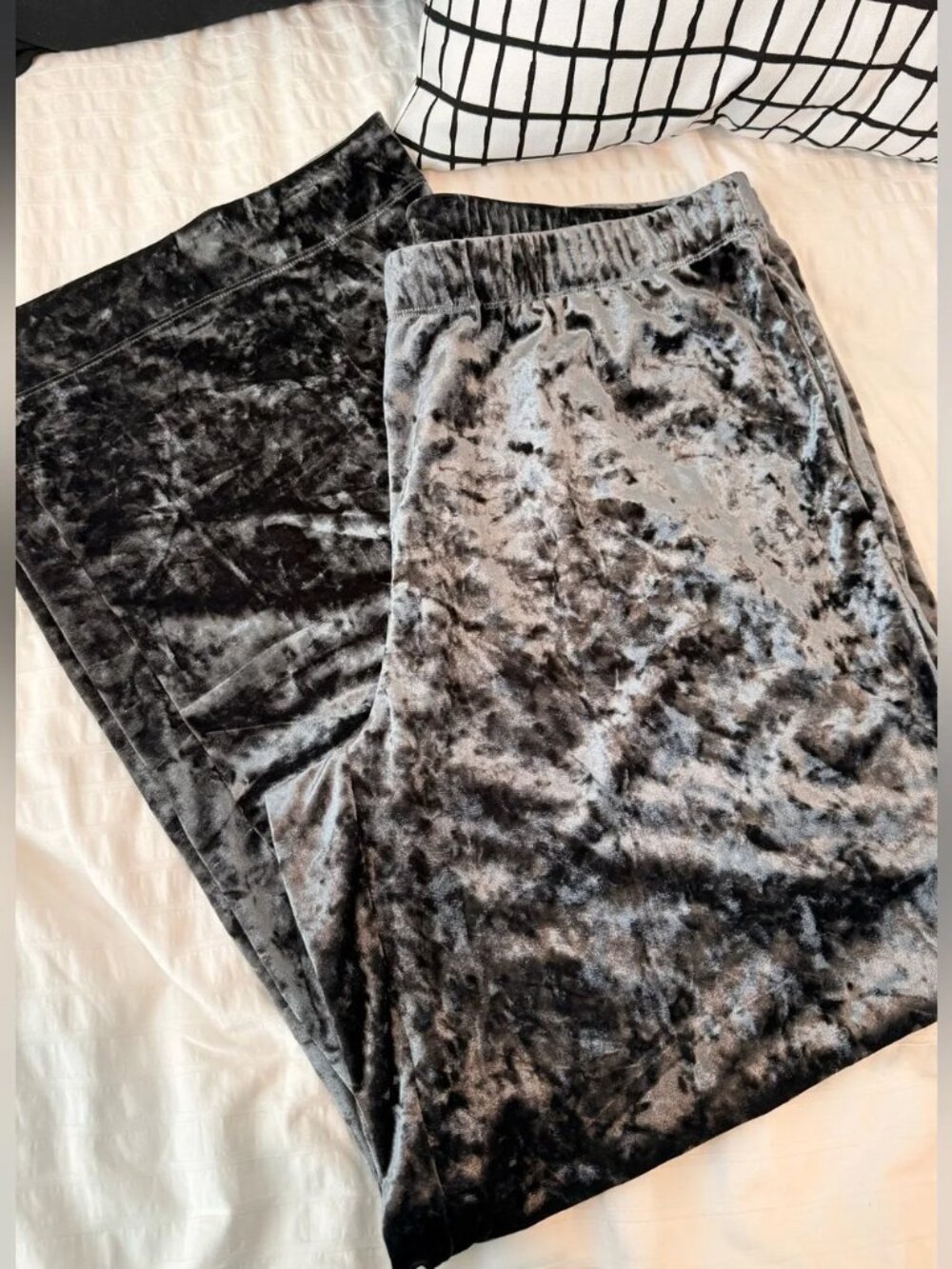 A New Day Velvet Wide Leg Lounge Pants Women's XL Black Soft Pull On - Picture 7 of 7